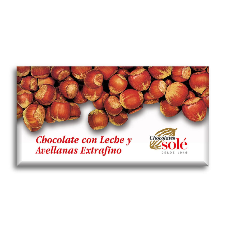 CHOCOLATE CON LECHE Y AVELLANAS 150g