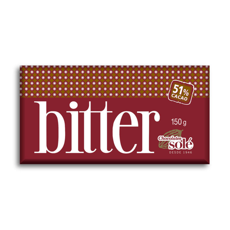 CHOCOLATE BITTER 51% CACAO 150 GRS