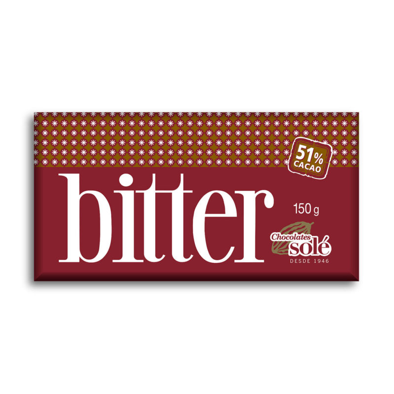 CHOCOLATE BITTER 51% CACAO 150 GRS