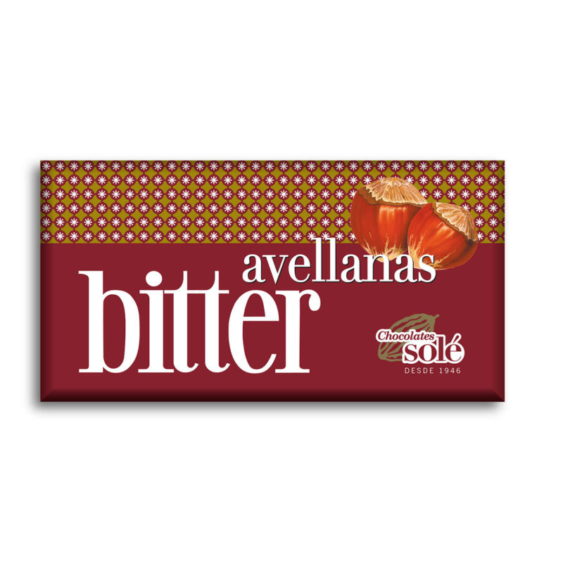 CHOCOLATE BITTER CON AVELLANAS 51% CACAO 150g